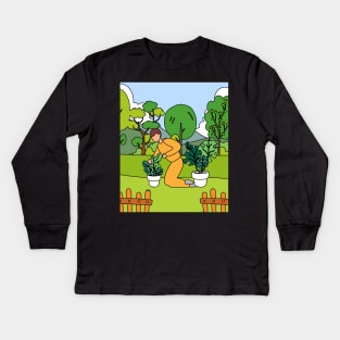 Retro Hobby Gardener Garden Gardener Kids Long Sleeve T-Shirt